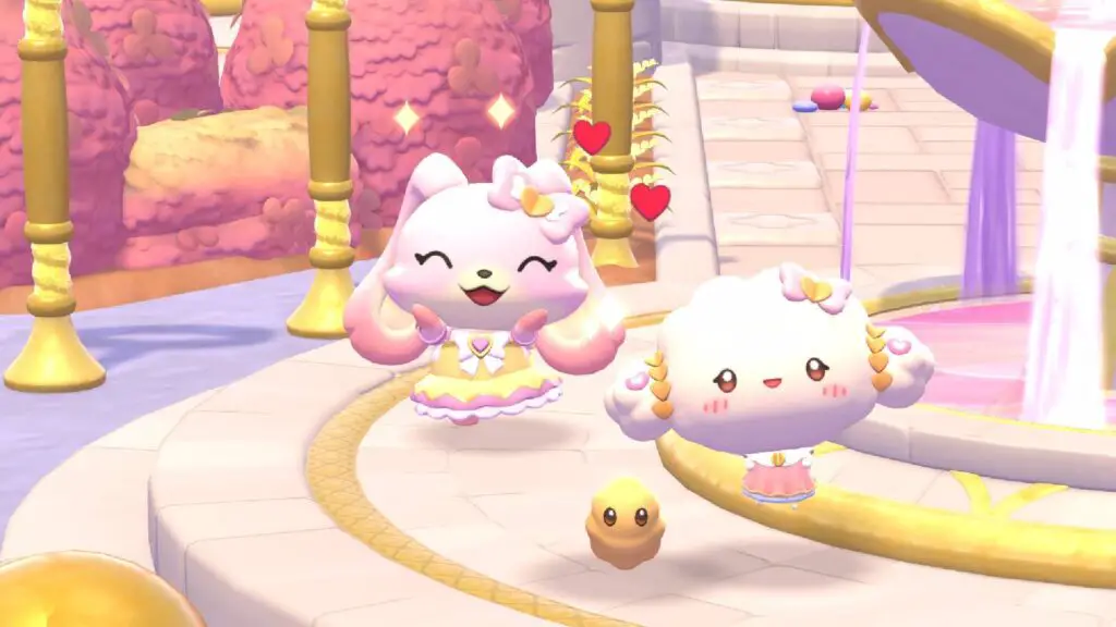 Player and Cogimyun in Wheatflour Wonderland in the Hello Kitty Island Adventure DLC