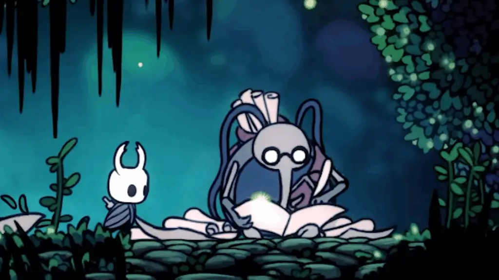Cornifer, the mapmaker, exploring in Hollow Knight