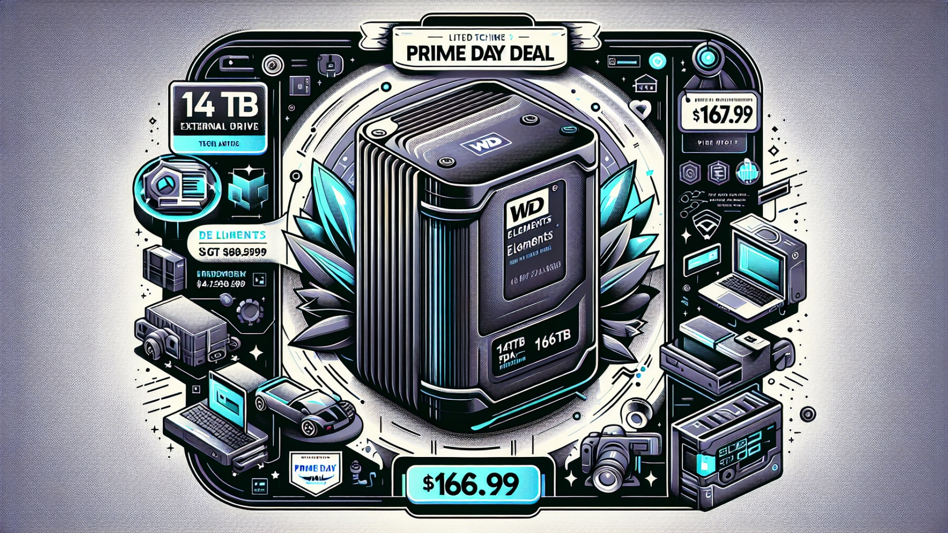 Massive 14TB WD Elements External Hard Drive Slashed to $169.99 for Prime Day