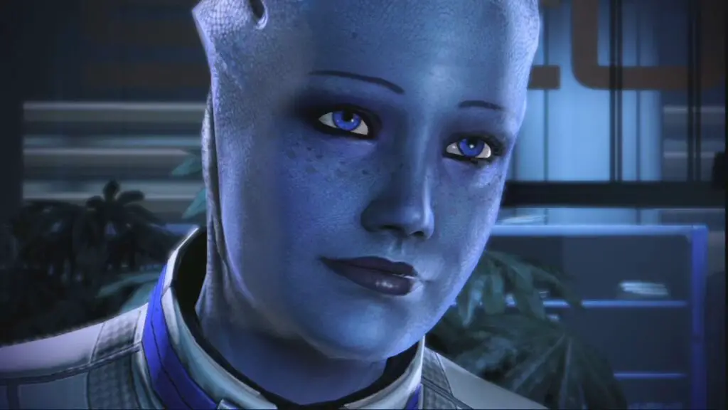 Liara T'Soni, a beloved Asari scientist from the Mass Effect universe.