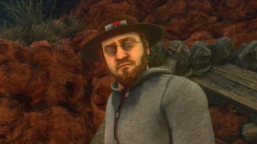 Nate wears a fetching hat