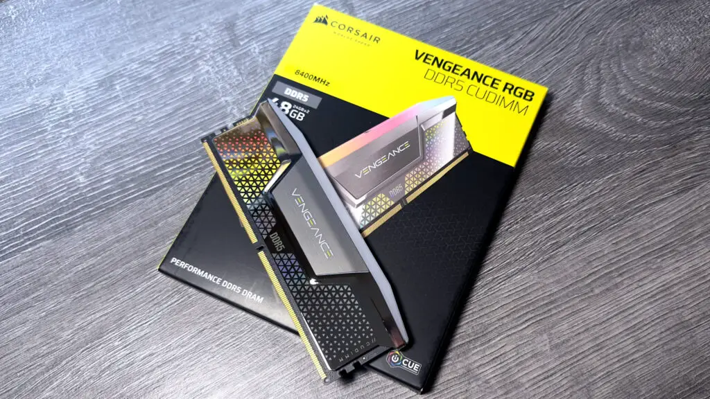 A photo of Corsair's Vengeance DDR5-8400 CUDIMM memory kit