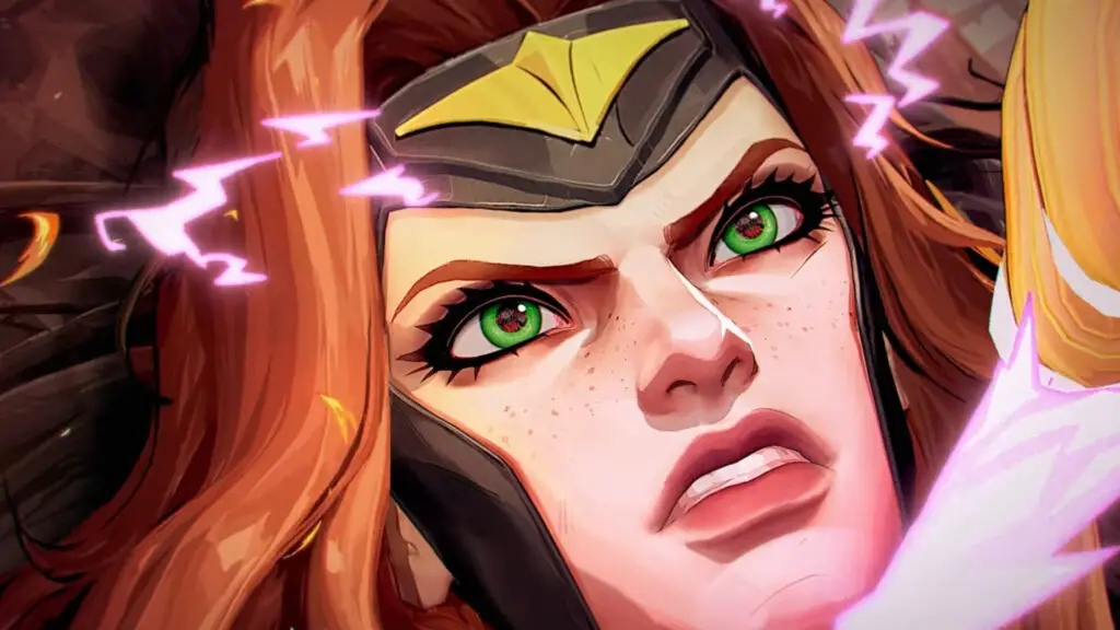 Marvel Rivals Season 3 gameplay featuring Phoenix gritting her teeth, pinned to the ground by an unseen Hela.