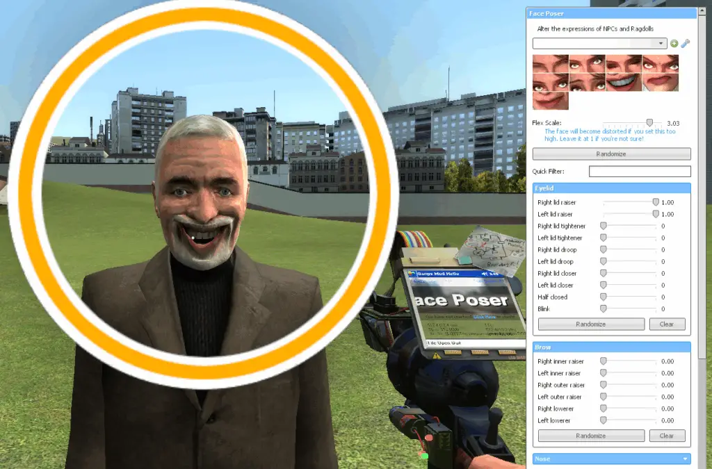 Half-Life's Dr Breen in Garry's Mod's faceposer tool