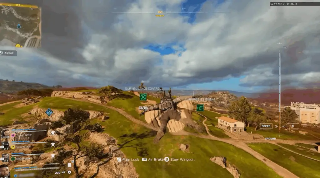 Another dynamic screenshot of Call of Duty: Black Ops 7's Endgame mode, highlighting the vast Avalon map and its integrated legacy areas.