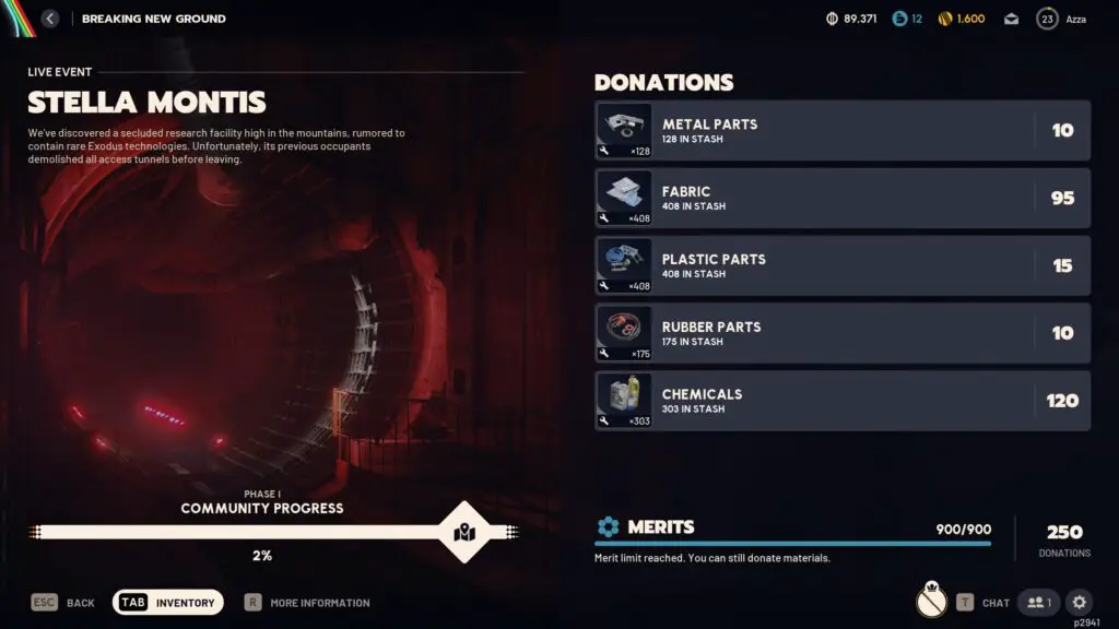 Arc Raiders in-game event progress bar, indicating community advancement.