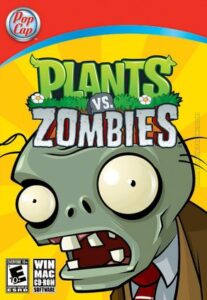 A Tall-Nut being attacked by a zombie in Plants vs. Zombies