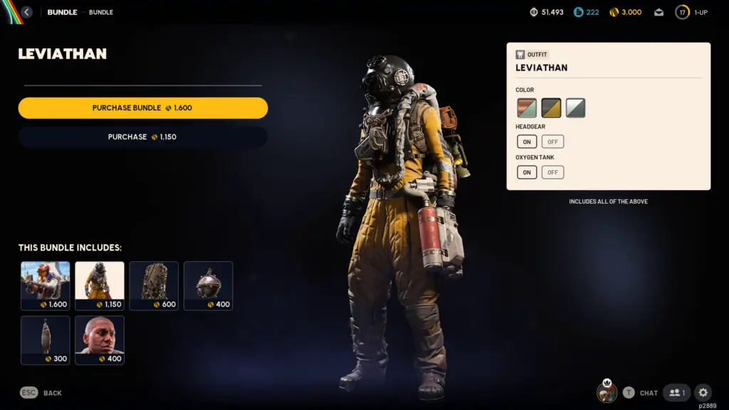 Arc Raiders: The Leviathan bundle modelled on a player in the store menu.