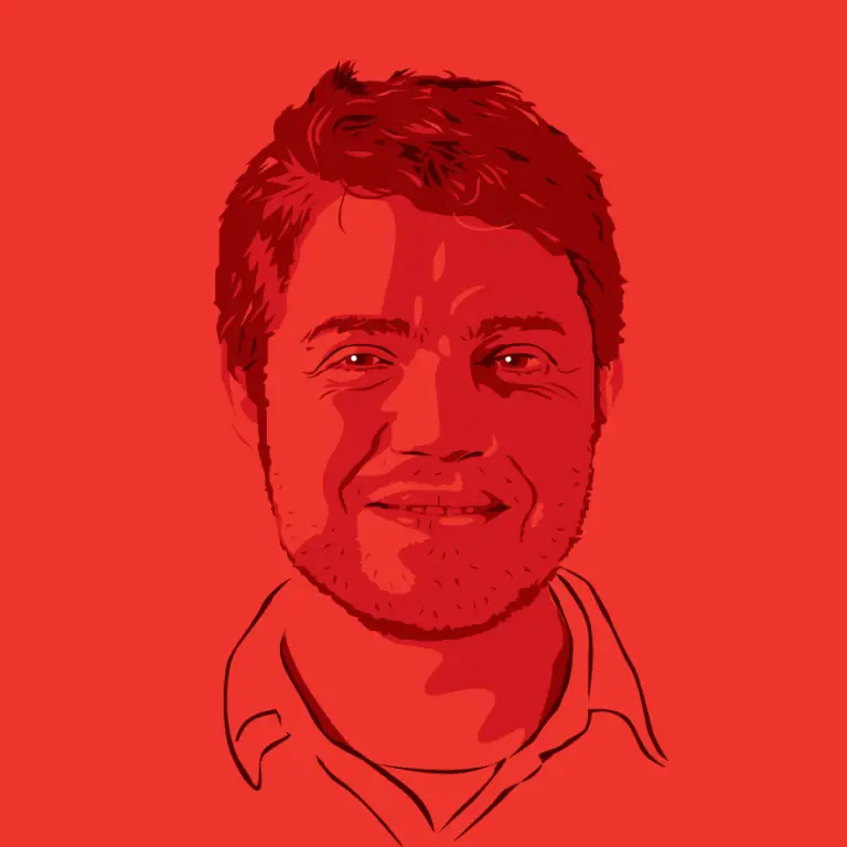 A character portrait, possibly Nate's, with a stark expression