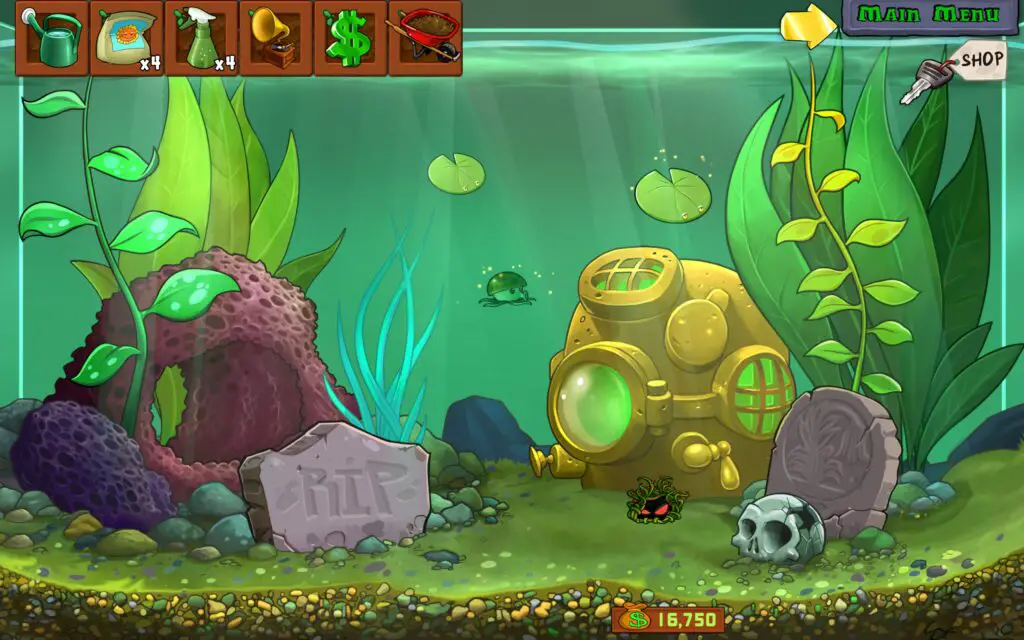 An aquarium with contented underwater plants