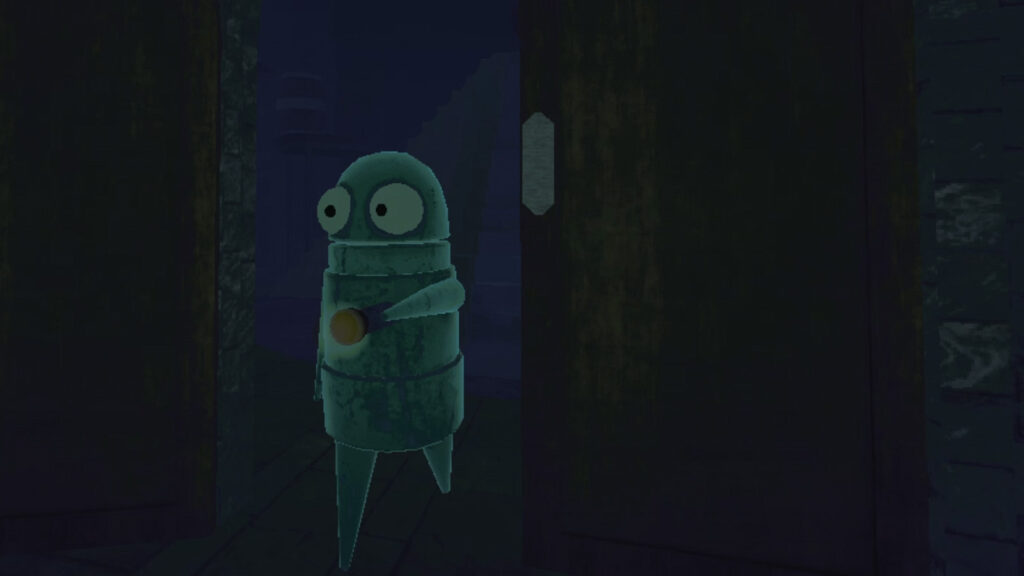 A Semibot in REPO holding a flashlight.