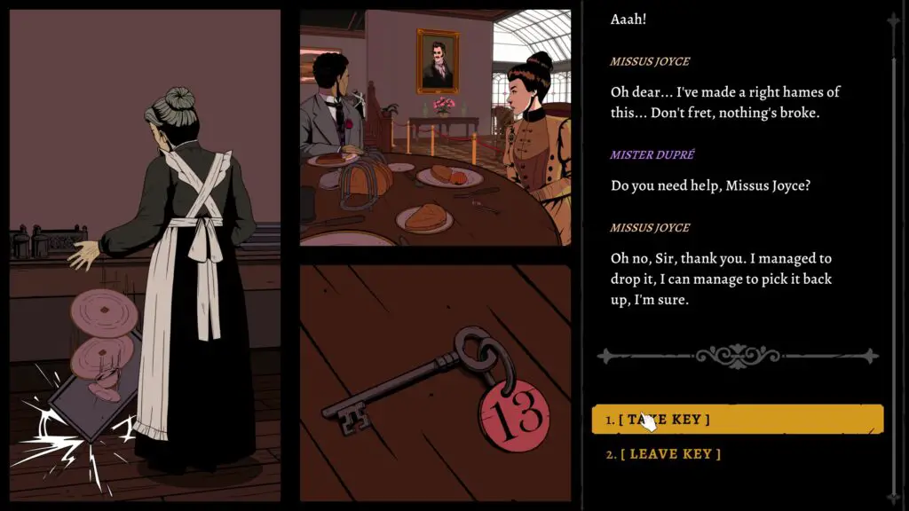 Screenshots of in-game exploration and conversation throughout The Seance of Blake Manor.