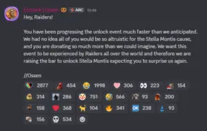 Screenshot of a Discord message from Arc Raiders community manager Ossen.