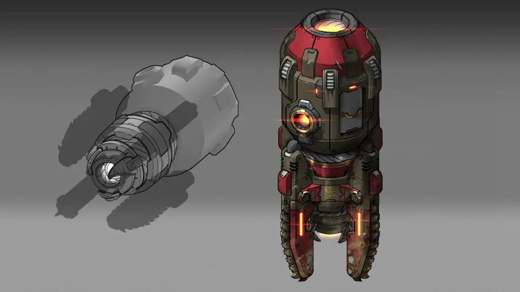 Concept art of a drill pod in Tempest Rising