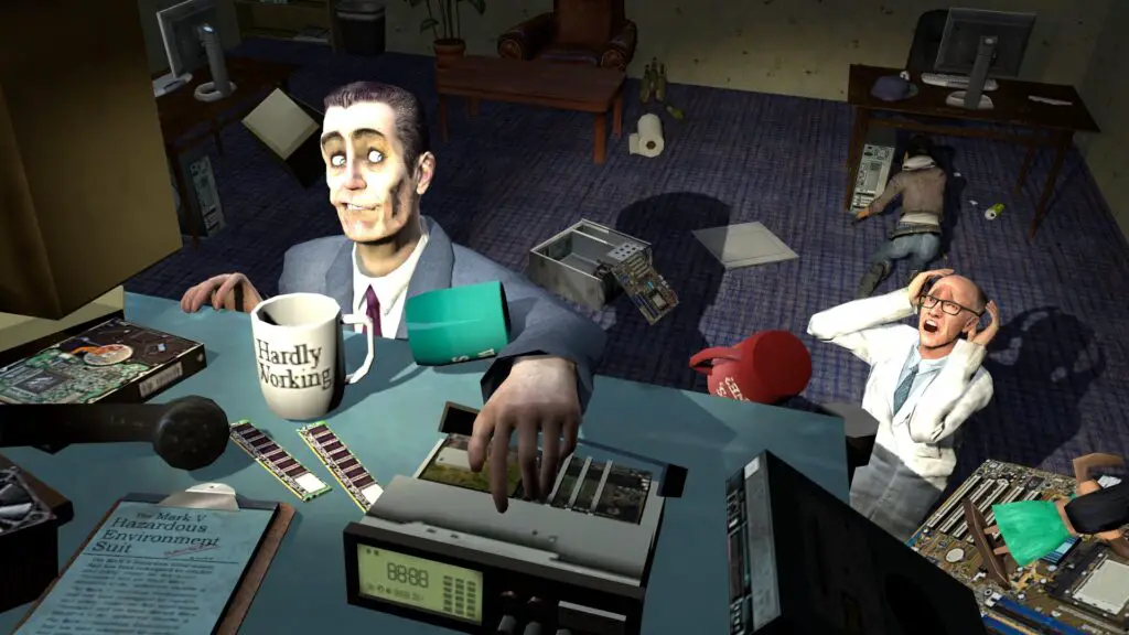 Garry's Mod gameplay with various objects and characters