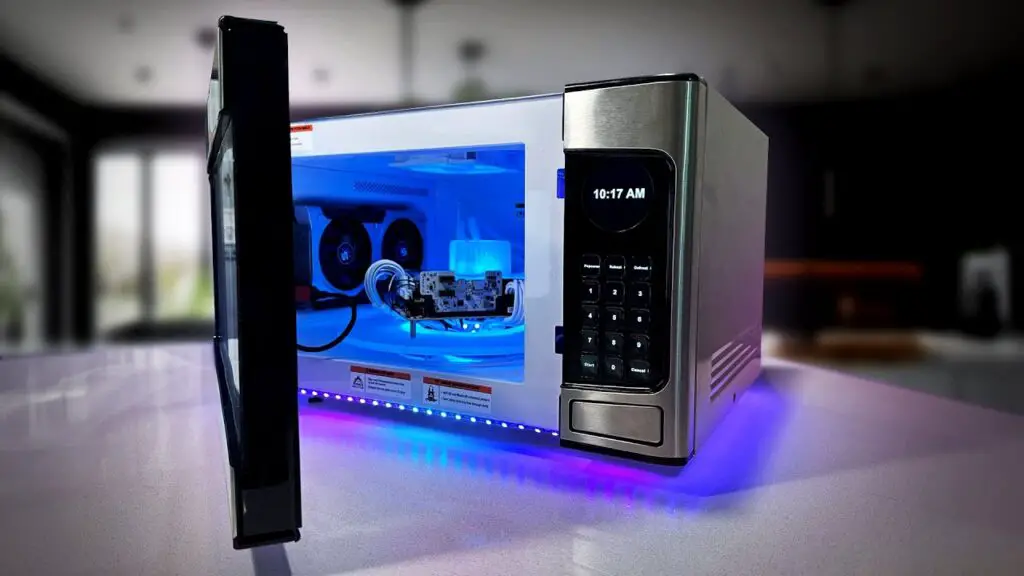 SignalRGB's Custom Gaming PC built inside a microwave oven
