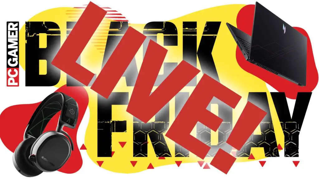 Black Friday Live imagery with a gaming headset and laptop around the Digital Tech Explorer logo and text