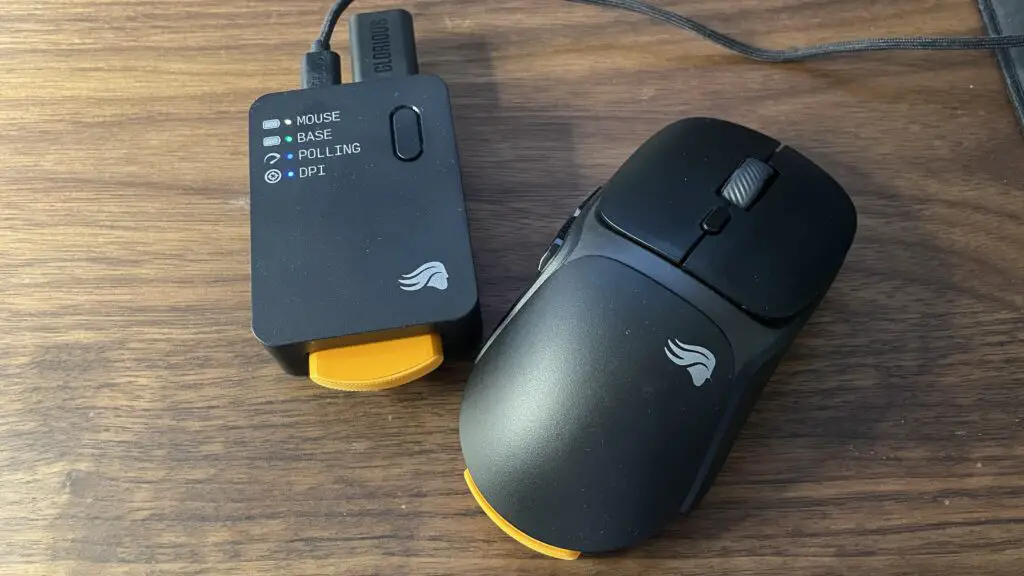 The Glorious Model O3 Wireless gaming mouse with hot swappable battery