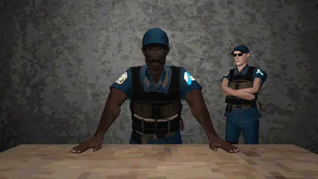 Serra de Deus screenshot showing two policemen in a non-descript room