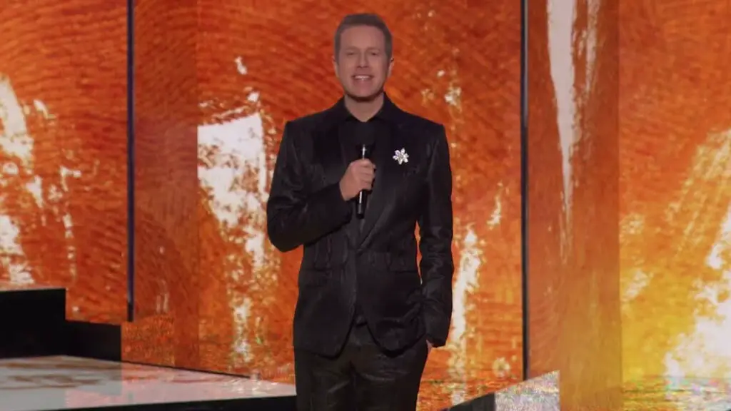 Geoff Keighley on stage, hosting The Game Awards