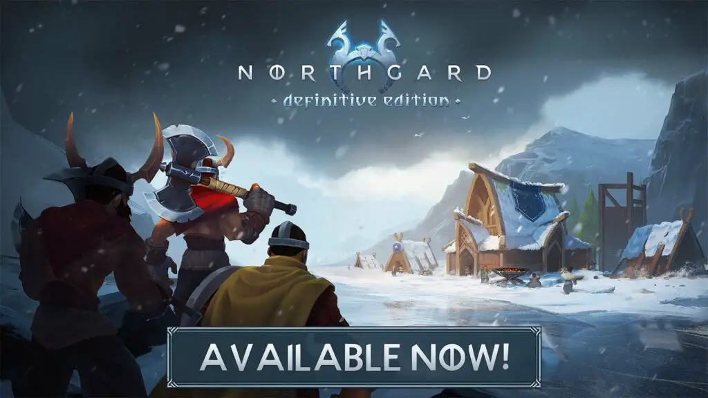 Northgard: Definitive Edition gameplay screenshot showing Viking warriors.