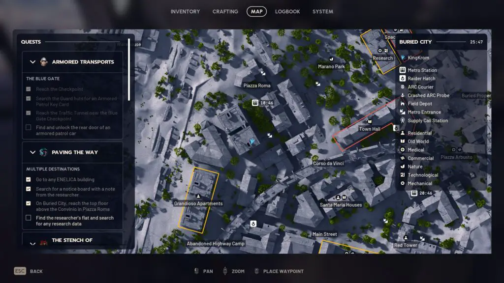 Arc Raiders Paving the Way - Research location