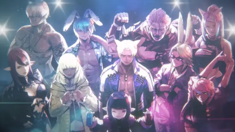 The fighters in Final Fantasy 14's Arcadion raid series.
