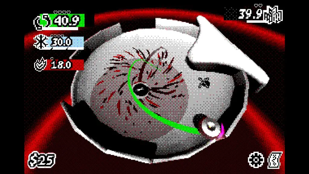 Two tops battle against a sinister red background in From the Top.