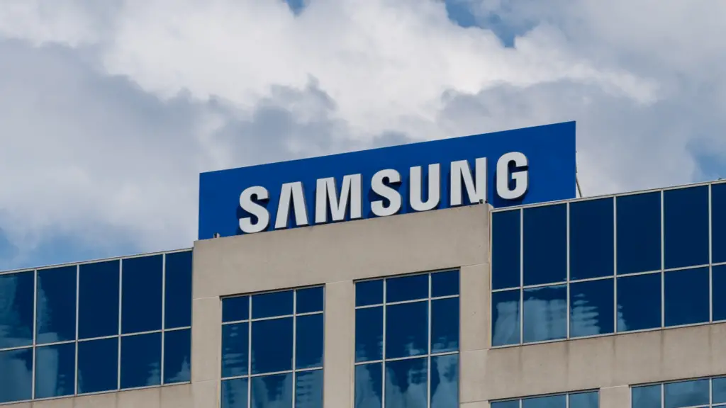 Samsung Electronics America Corporate office in Ridgefield Park, NJ, USA. - stock photo. Ridgefield Park, NJ, USA - August 23, 2022: Samsung Electronics America Corporate office in Ridgefield Park, NJ, USA. Samsung is a South Korean manufacturing conglomerate.