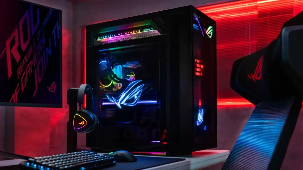 A promotional image for the Asus ROG G1000 gaming PC