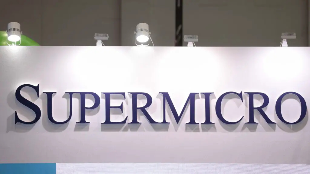The logo of Supermicro is seen during Computex 2024 in Taipei