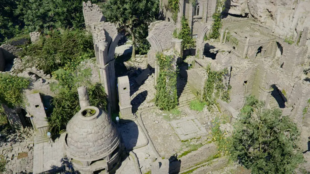 A cinematic view of the Sanctum of Temperance in Crimson Desert