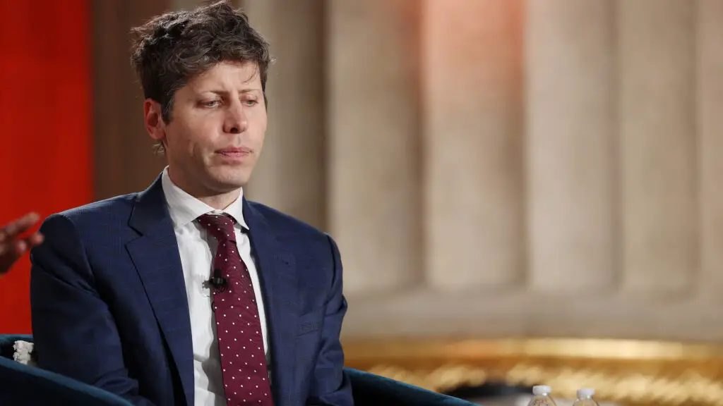 OpenAI CEO Sam Altman discussing the future of infrastructure and AI technology.