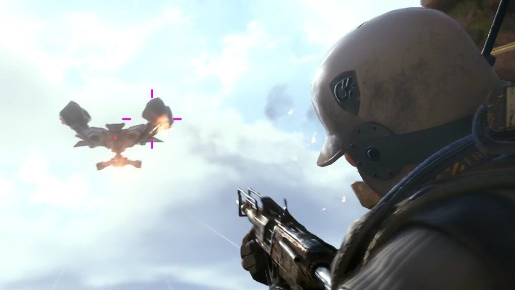 Arc Raiders gameplay featuring a Rocketeer facing off against a rattler rifle