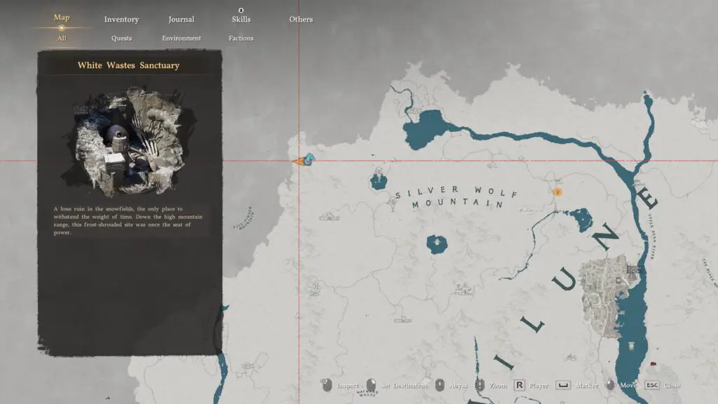 Map Location of Darkbringer near Silver Wolf Mountain