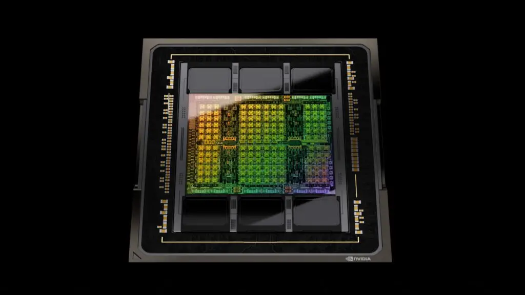 Nvidia Hopper GPU die close up