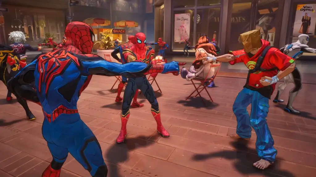 Spider-Man Pointing Meme recreated in Marvel Rivals