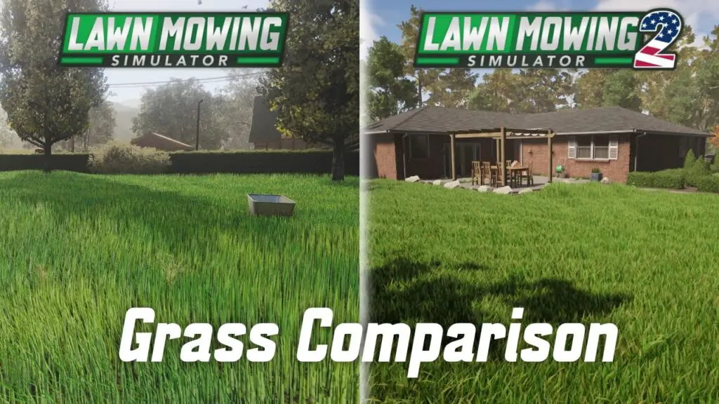 Lawn Mowing Simulator 2 technical grass rendering demonstration.