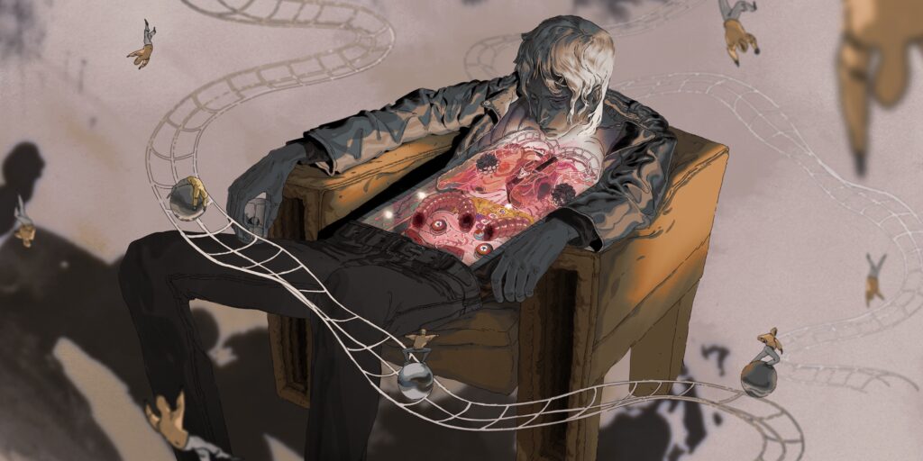 Zero Parades promotional illustration showing a moody espionage scene