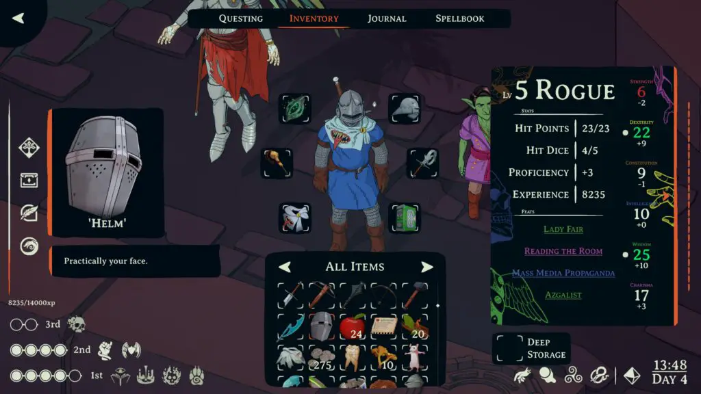 Esoteric Ebb character sheet and inventory