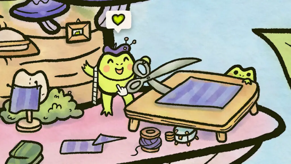 Find My Frogs: Branches screen showing hand-drawn artwork