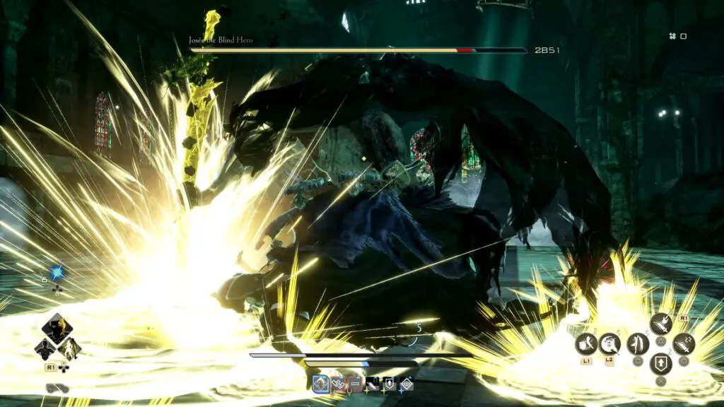 Code Vein 2 Josee: The player avoids as Josee attacks, creating two massive explosions.