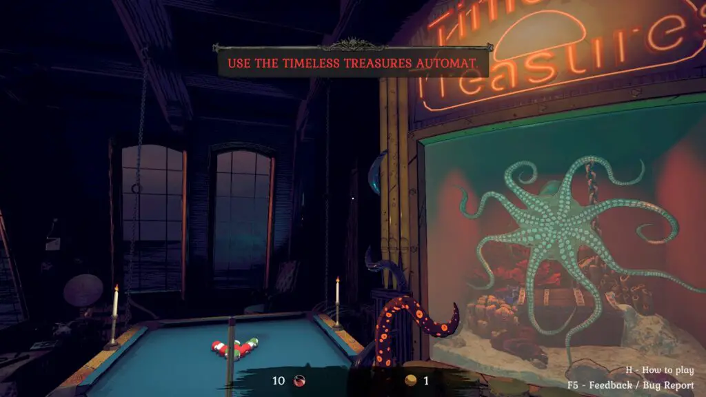 A weird vending machine with an octopus in it in Pool of Madness.