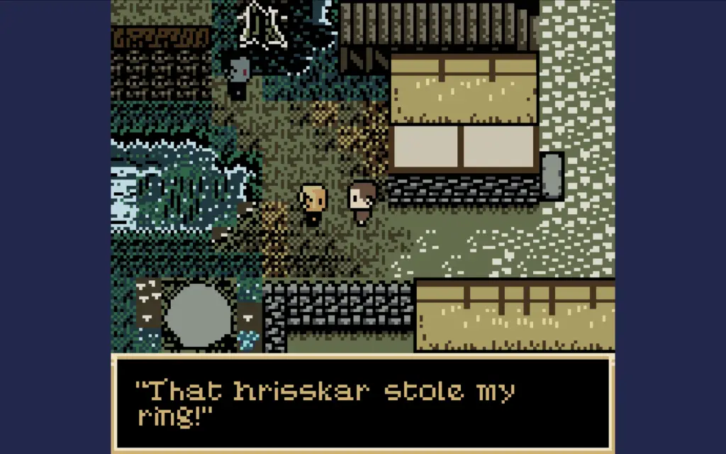 Fargoth laments his lost ring in 8-bit.