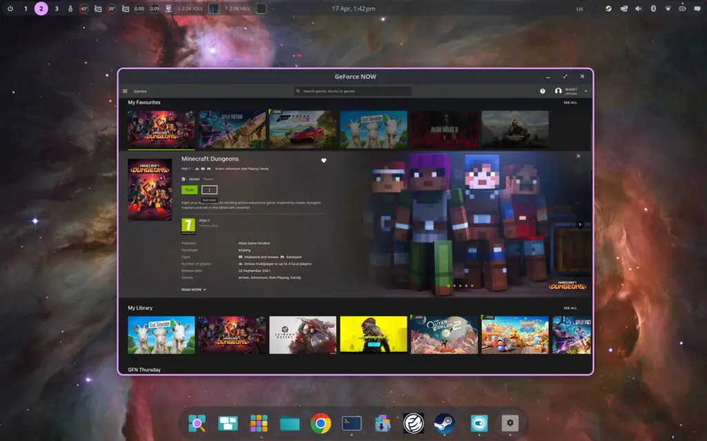 GeForce Now application on Linux