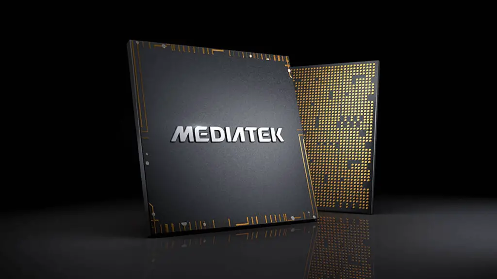A promotional image of a MediaTek SoC model