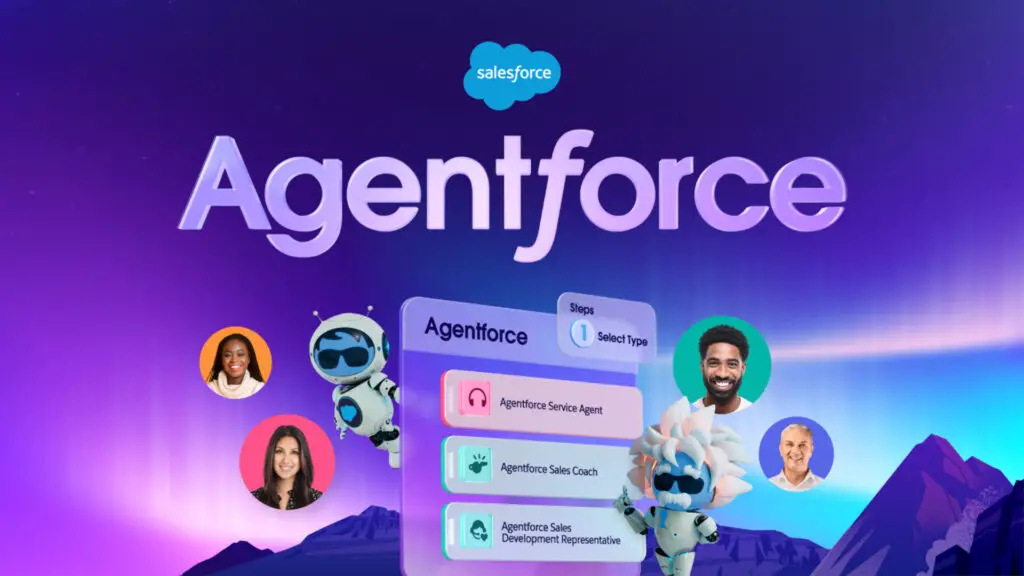 A promotional image for Salesforce's Agentforce agentic AI system