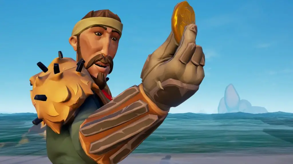 Sea of Thieves pirate offering up a coin