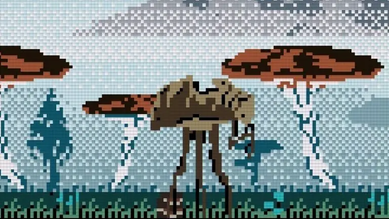 8-bit silt strider in Morrowind demake.