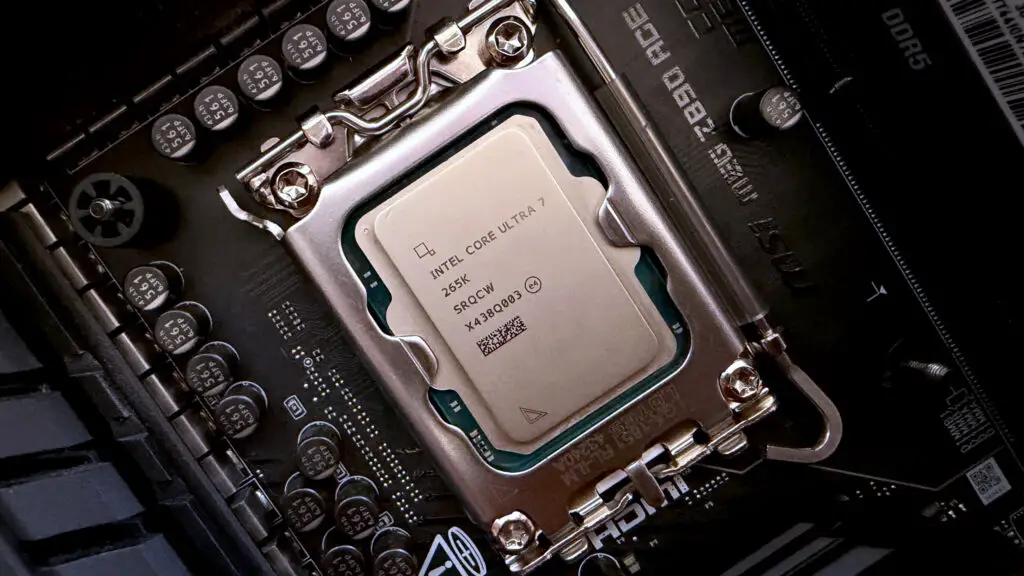 Intel processor installed in an MSI motherboard socket